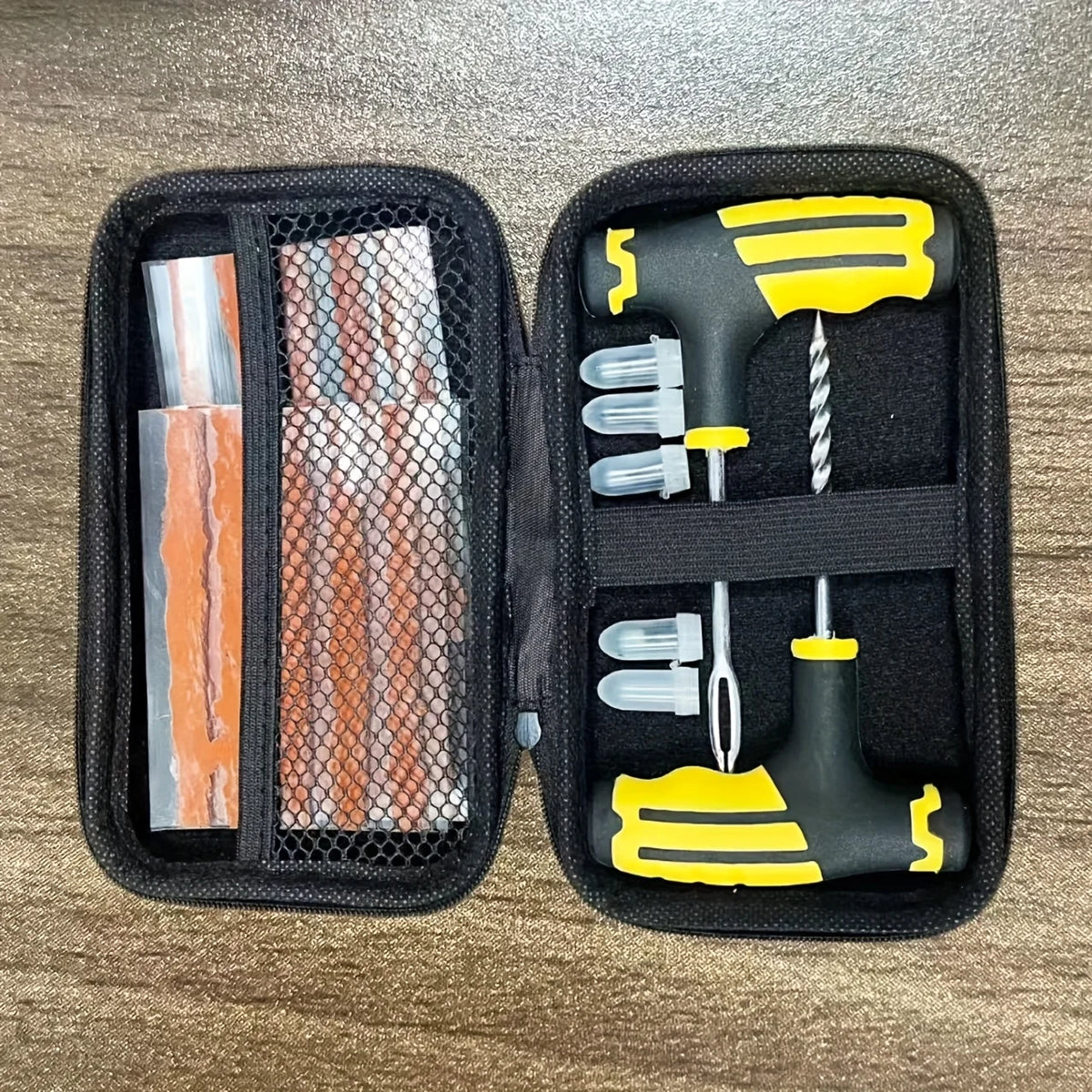 Roadside Tire Repair Kit | Self-Vulcanizing Plugs & T-Handle Tool Tire Repair Kit QXL A