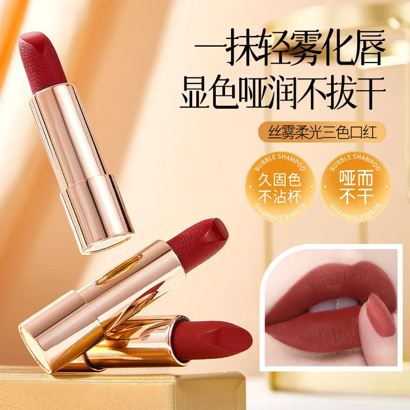 TVLV 3-Piece Matte Lipstick Set with Lip Liner & Case Matte Lipstick Set QXL
