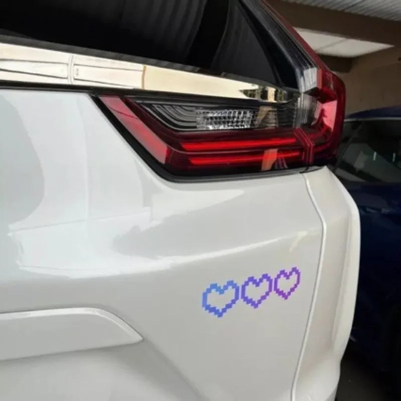 6-Pack Pixel Heart Car Stickers | Waterproof Window & Light Decals Car Decoration Stickers QXL