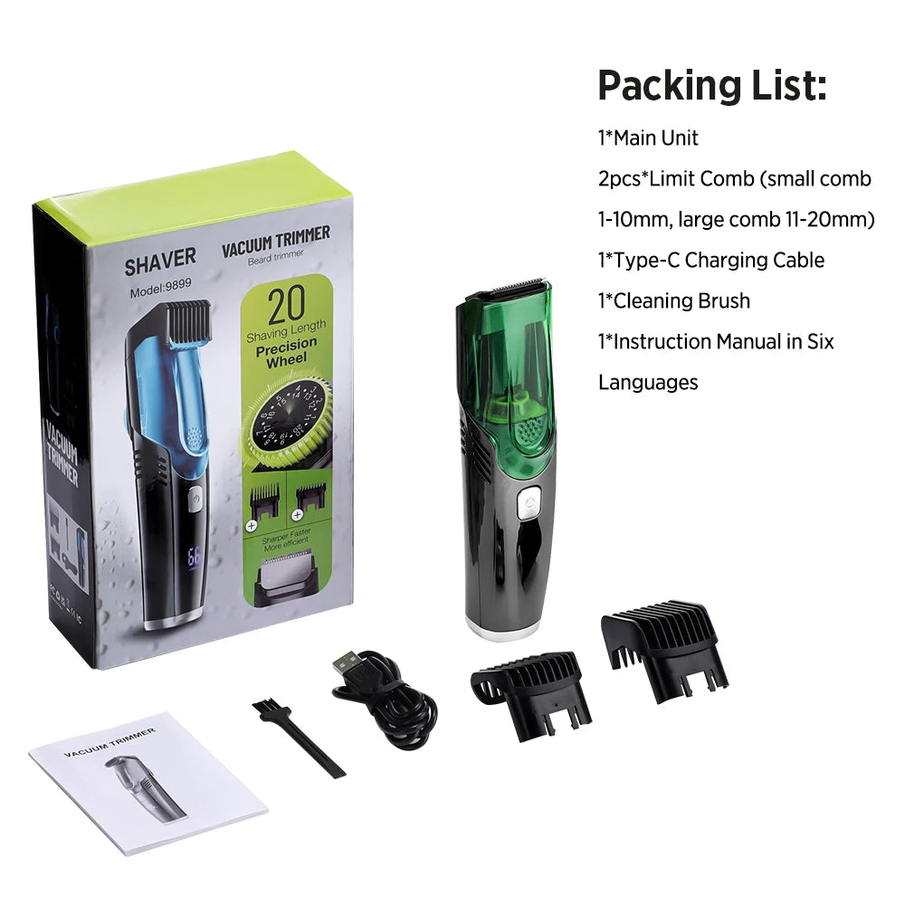 Ms.Dear Cordless Beard Trimmer Vacuum Clipper IPX6 – Green Beard Trimmer QXL green