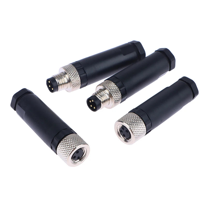 M8 Waterproof Sensor Connector 3/4 Pin Male Female Flange Socket Sensor Connector QXL