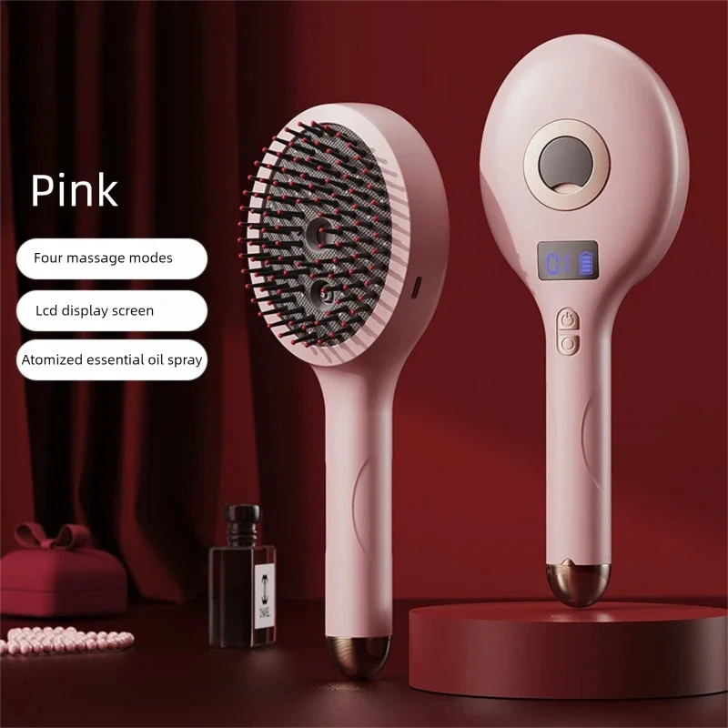 Electric Spray Massage Comb | Vibration & Red Light Hair Care Electric Spray Comb QXL Pink