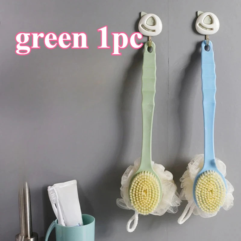 Double-Sided Long Handle Bath Brush | Back Scrubber & Exfoliator Bath Brush Scrubber QXL green 1pc