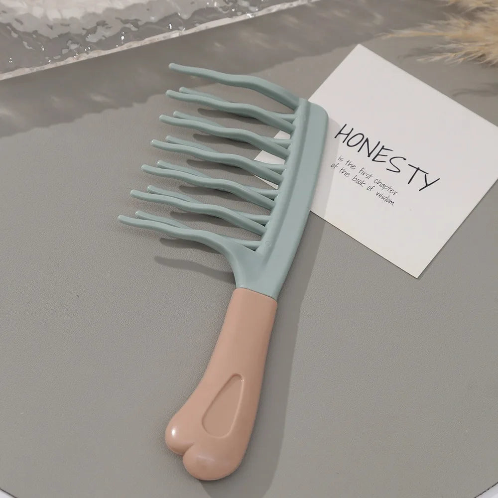 Double Row Wide Tooth Comb – Lightweight, Easy to Clean Wide Tooth Comb QXL Green