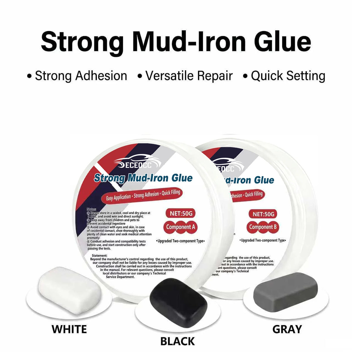 100g Two-Component Epoxy Metal Crack Repair Adhesive Black Epoxy Repair Adhesive QXL