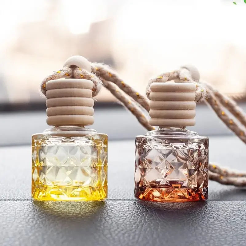 Refillable Car Essential Oil Diffuser Bottle | Glass & Wood Cap Essential Oil Diffuser QXL