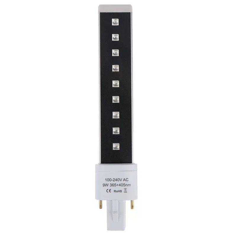 9W UV LED Nail Lamp Bulb | 9 LEDs Dual Wavelength Gel Curing Nail Lamp Bulb QXL