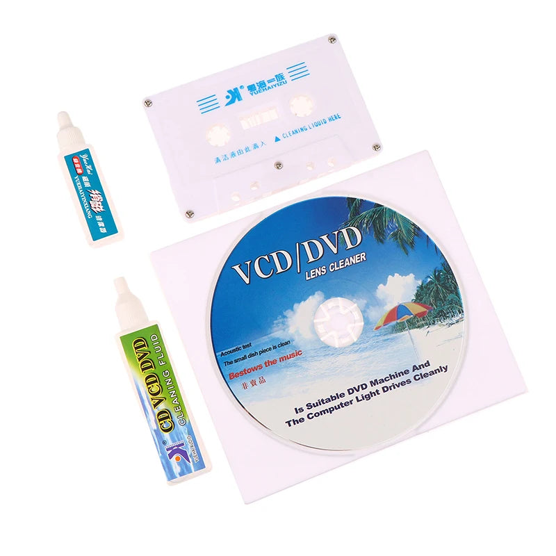 DVD CD Lens Cleaner & Cassette Tape Head Cleaner Demagnetizer Player Cleaning Kit QXL