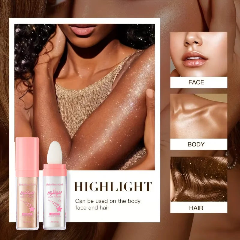 3-Pack Shimmer Highlighter Sticks | Glitter Contour & Blush Shimmer Highlighter Stick QXL