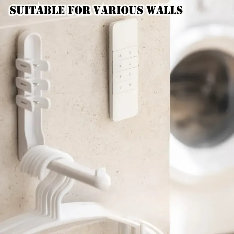 3-Pack No-Drill Magnetic Remote Holder | Wall Mount, White Remote Control Holder QXL