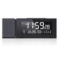 7-Color LED Alarm Clock | 6 Alarms, FM Radio, Temp & Humidity LED Alarm Clock QXL black
