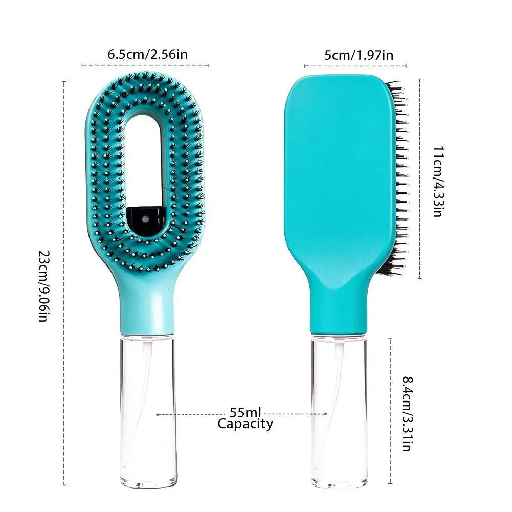 Refillable Spray Detangling Hair Comb | Anti-Static Mist Brush Spray Detangling Comb QXL