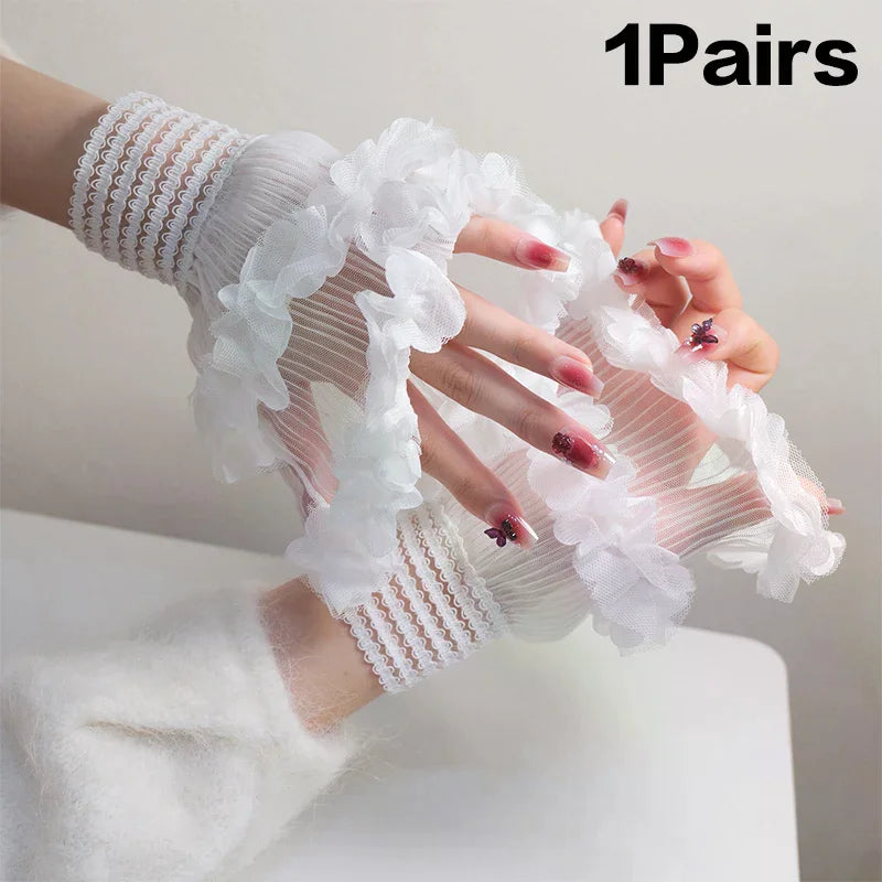 Mesh Tulle Fake Sleeves for Nail Art Photography | 1 Pair Decorative Fake Sleeves QXL Default Title