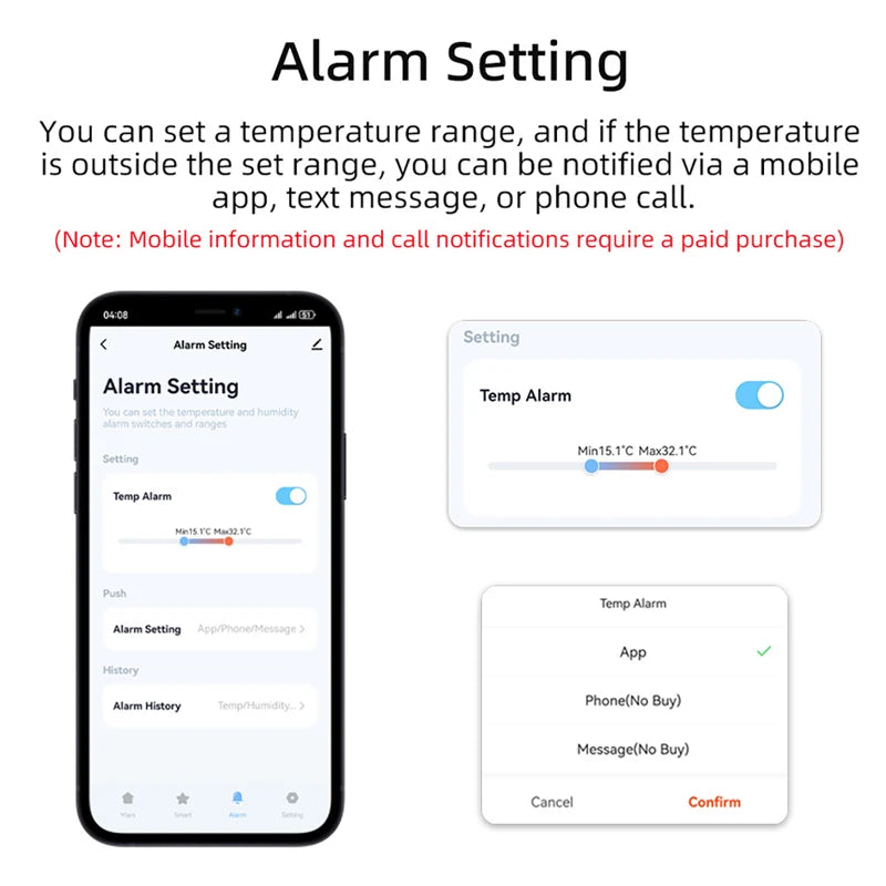 Tuya WiFi Smart Temperature Sensor | App Alerts & Remote Monitor Smart Temperature Sensor QXL