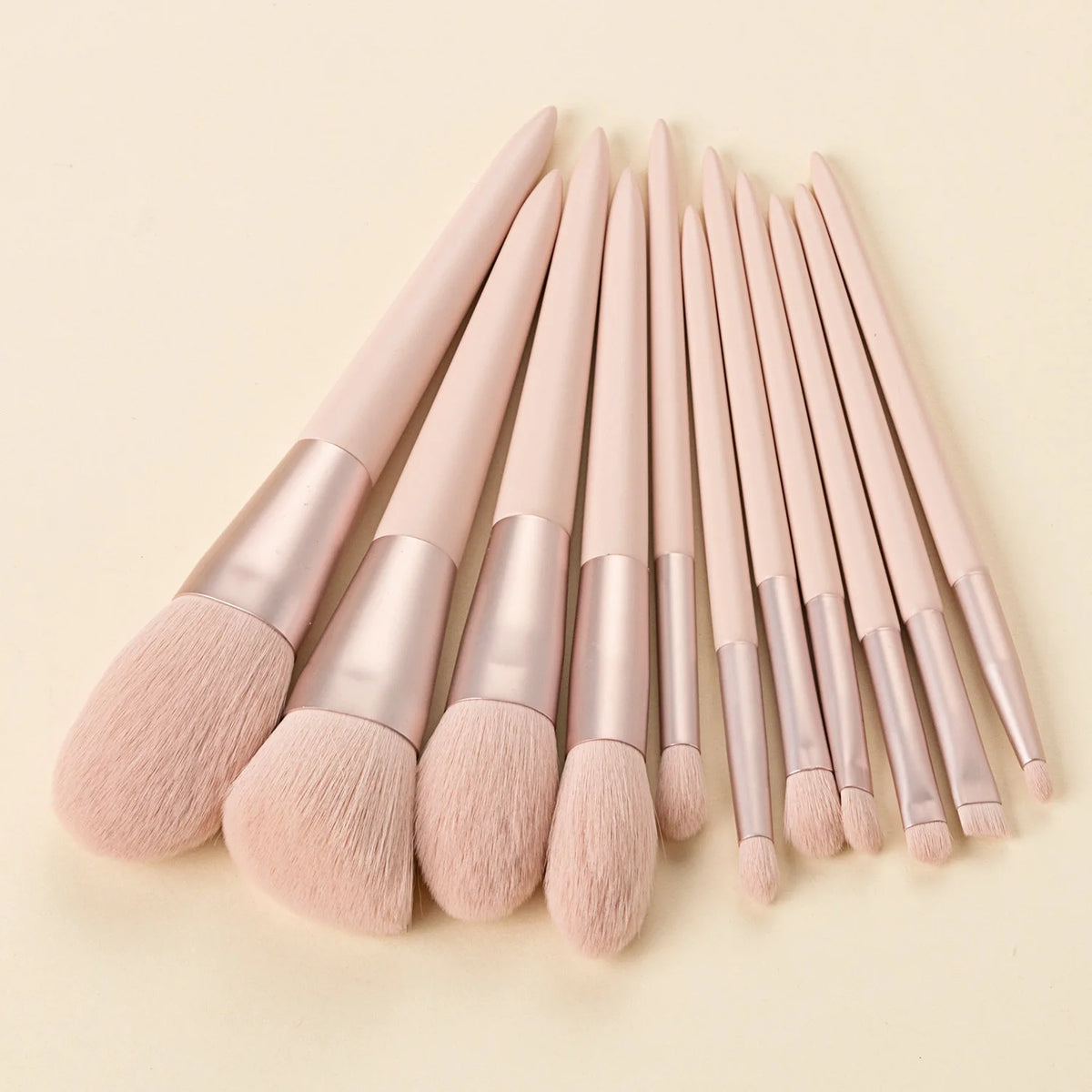 11-Pc Pink Vegan Makeup Brush Set | Synthetic Hair Brushes Makeup Brush Set QXL
