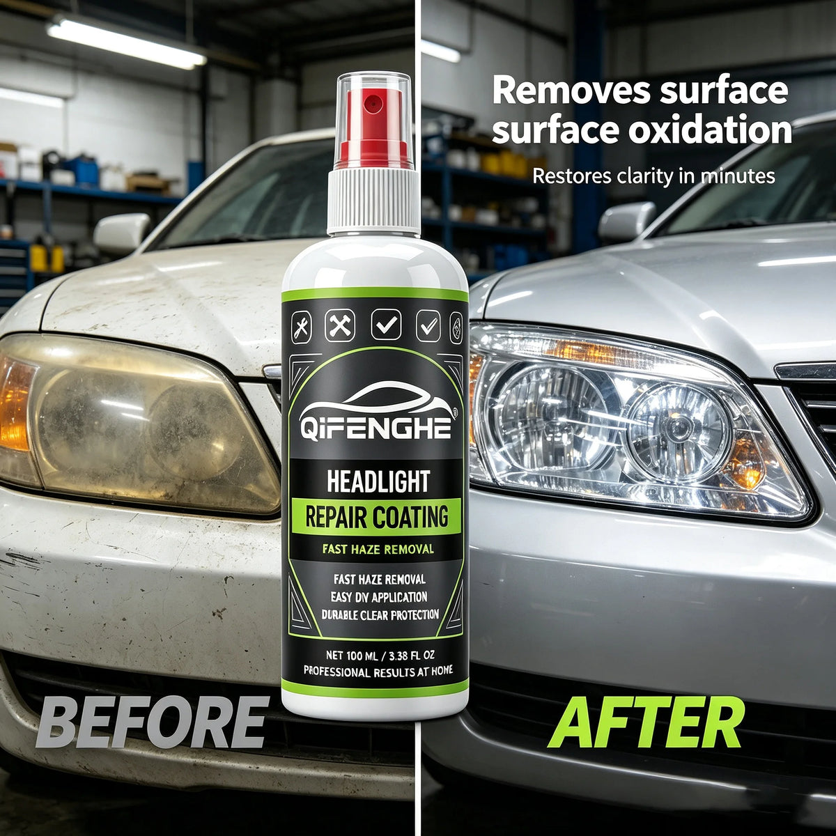Car Headlight Restoration Coating Spray | DIY Haze Removal Headlight Restoration Spray QXL