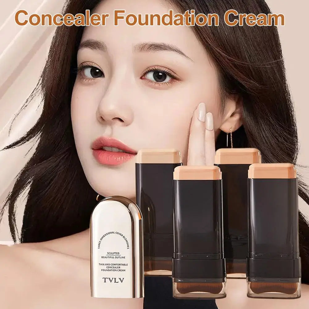 Waterproof Concealer Foundation Stick with Brush | Matte Finish Foundation Concealer Stick QXL