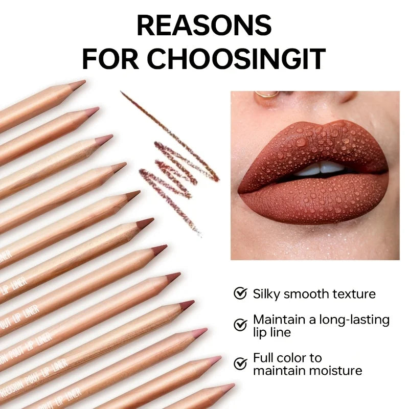 Nude Matte Lip Liner – Waterproof High-Pigment Lip Pencil Lip Liner Pencil QXL
