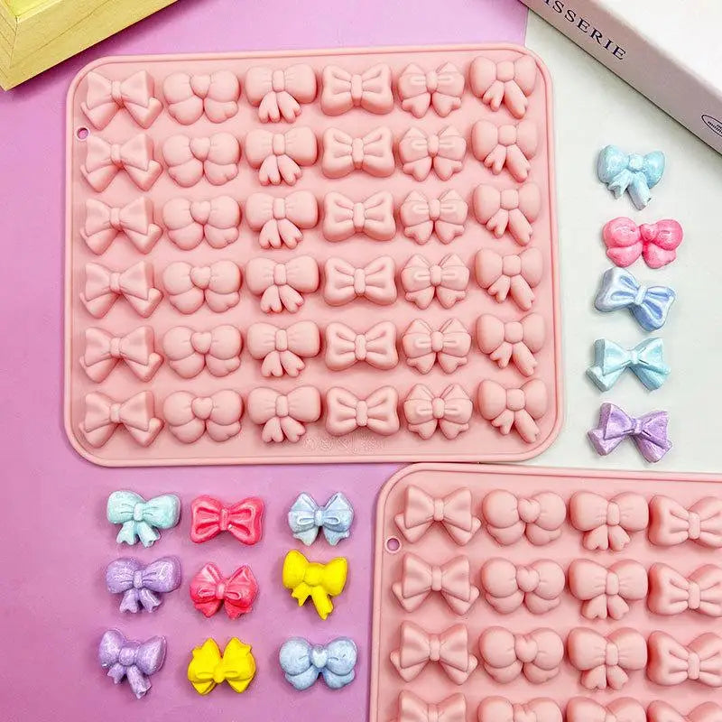 36-Cavity Bow Silicone Mold – 6 Shapes Chocolate & Fondant Silicone Baking Mold QXL