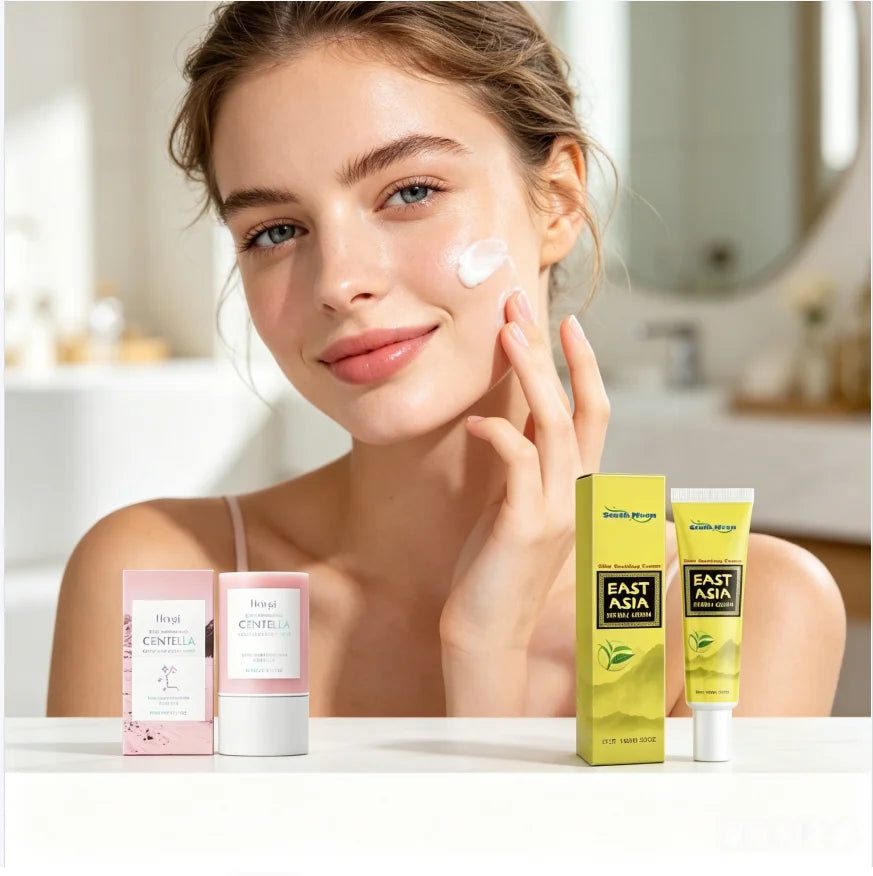 Centella Mud Mask & Herbal Healing Cream Set | Face Detox Kit Face Mask & Cream Set QXL 2pcs