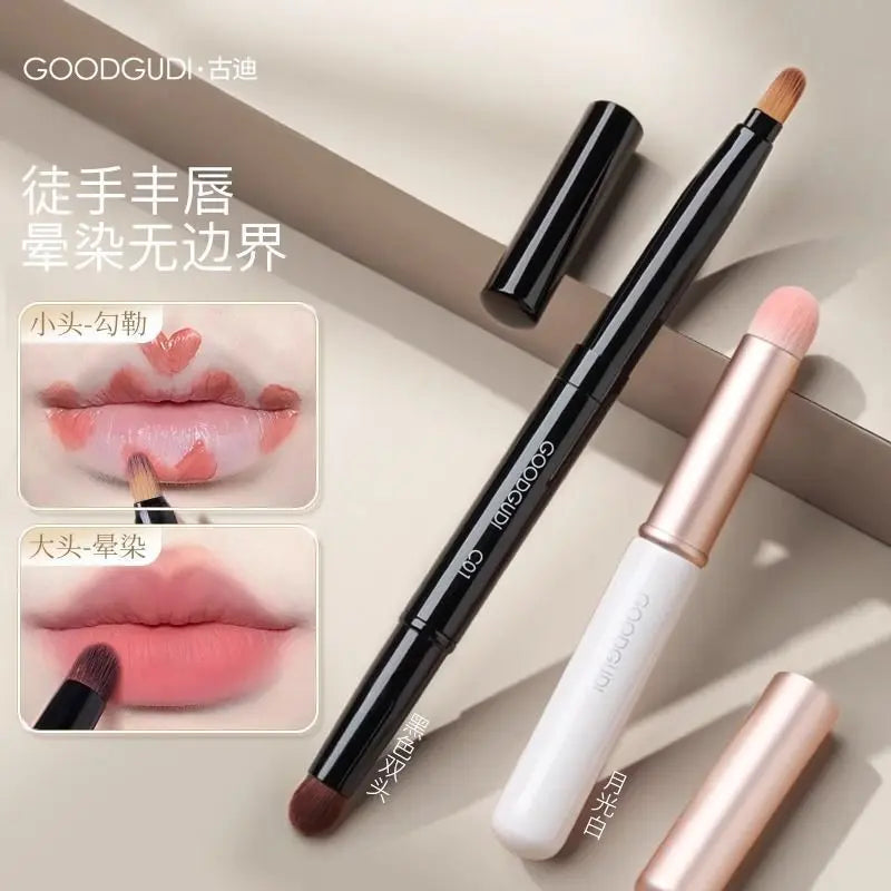 Dual-Head Retractable Lip & Concealer Blending Brush with Cap Lip Blending Brush QXL 01 and single white