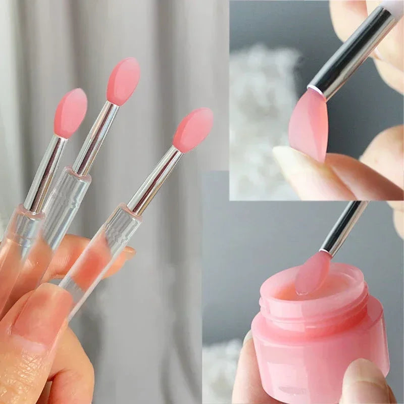 Silicone Lip & Eyeshadow Brush with Dustproof Cover Silicone Lip Brush QXL