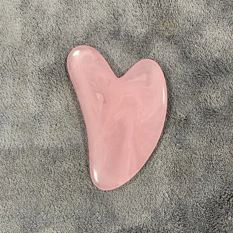 Heart-Shape Gua Sha Face Massager | Rose Quartz Scraping Board Gua Sha Massager QXL