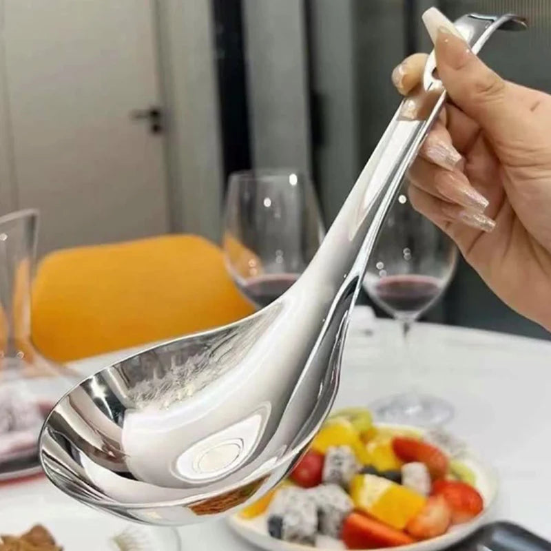 Stainless Steel Long Handle Stirring Spoon – Soup & Dessert Kitchen Spoon QXL