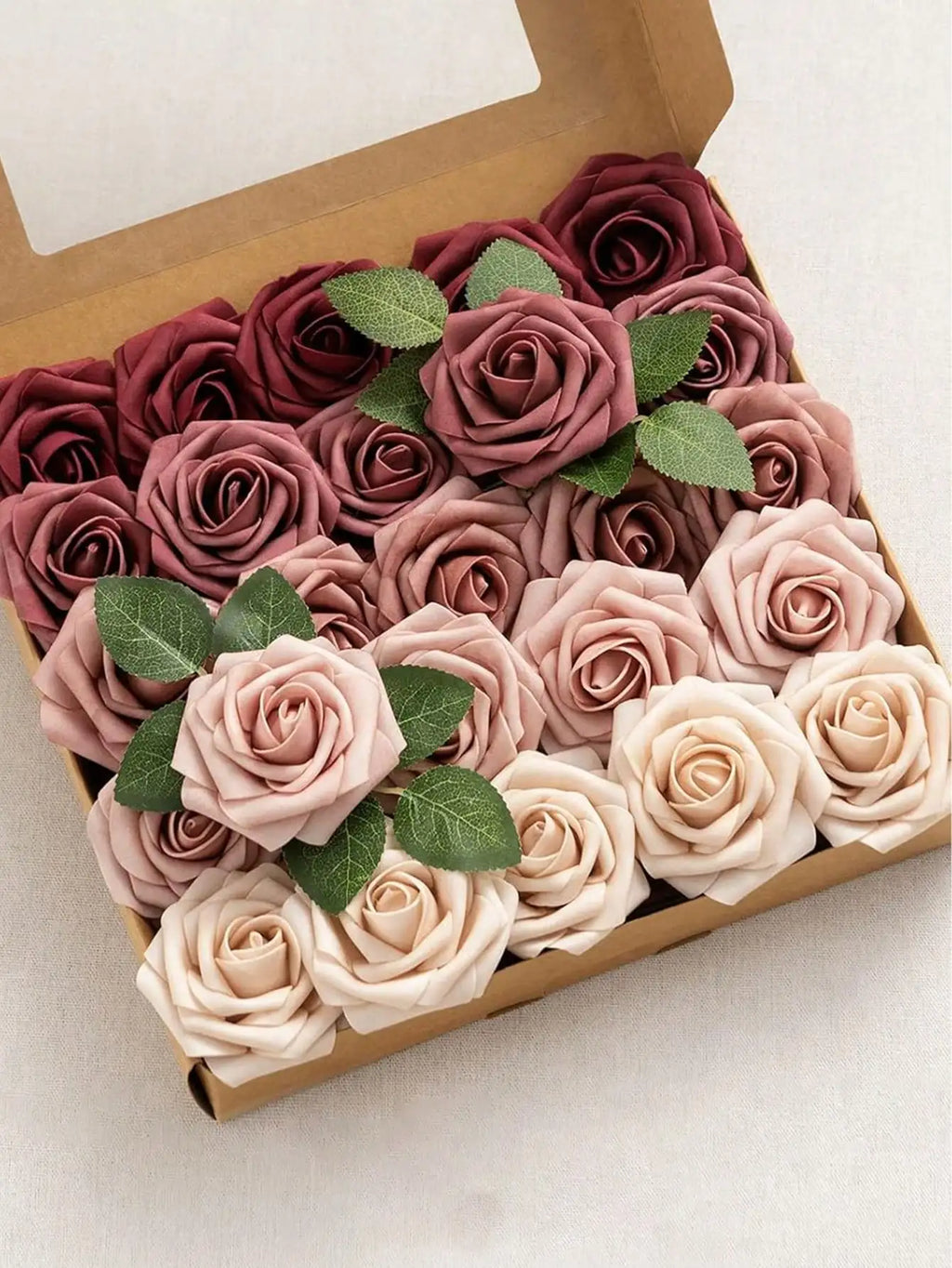 25-Pack Green Gradient Artificial Roses | Wedding & Party Décor Artificial Flowers QXL Red gradient