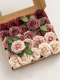 25-Pack Green Gradient Artificial Roses | Wedding & Party Décor Artificial Flowers QXL Red gradient