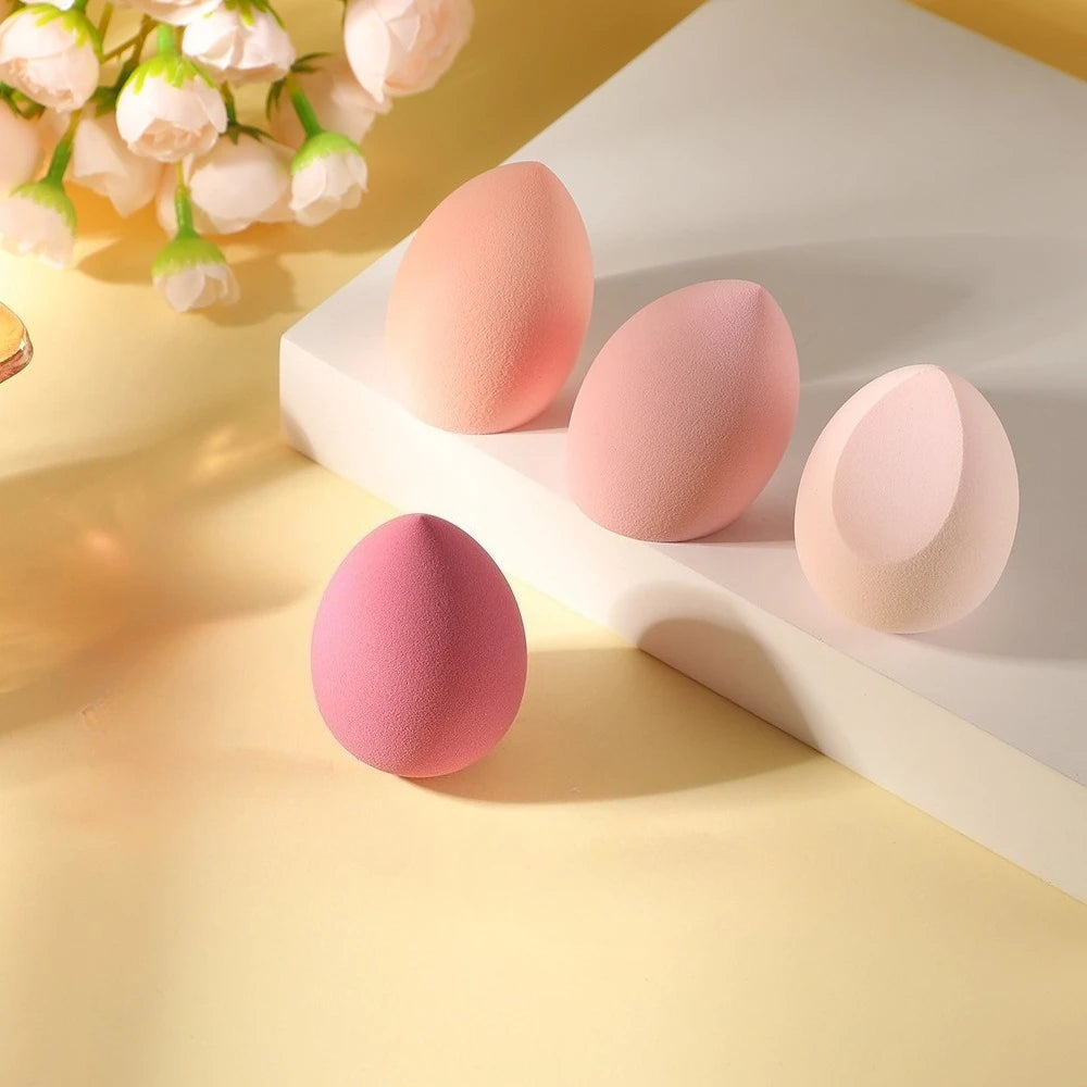 4-Pack Water-Expandable Makeup Blending Sponge Eggs | Wet & Dry Makeup Blending Sponge QXL Pink 4pcs