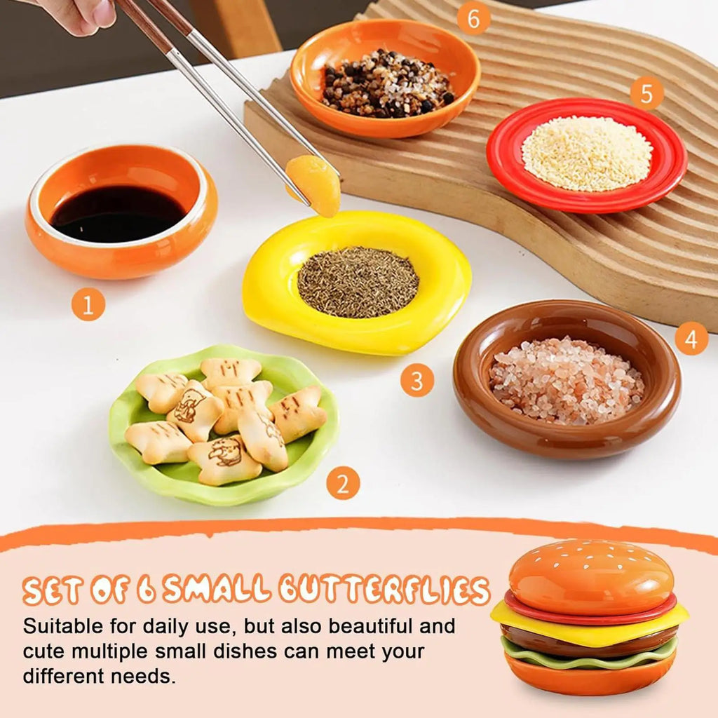 6-Piece Stackable Dip Bowls | Condiment & Sauce Dish Set Condiment Dip Bowls QXL