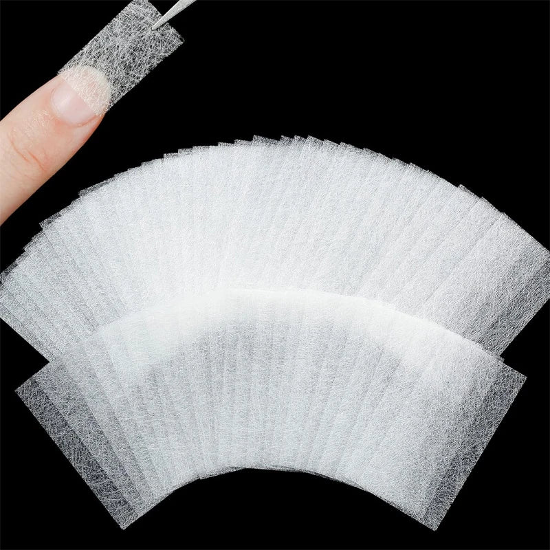 Silk Fiberglass Nail Extension Wraps 20pc | UV Gel French Nail Extension Wraps QXL