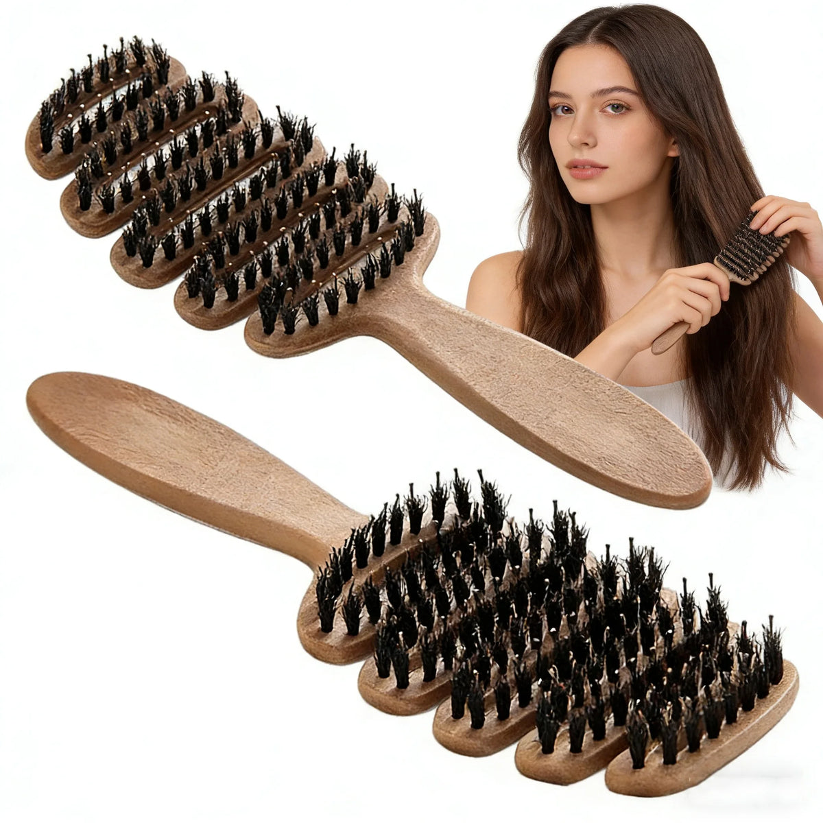 Hollow Detangling Hair Comb & Scalp Massage Brush | Curly Hair Detangling Hair Comb QXL