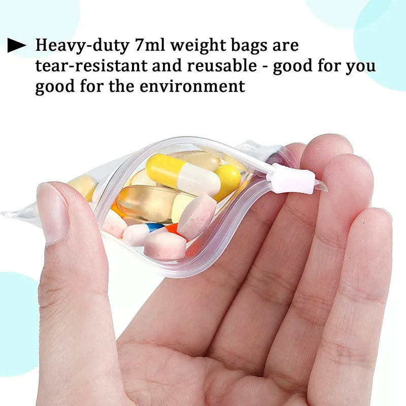 Clear Zippered Pill Pouch Bags | Reusable EVA Travel Organizer Pill Storage Bags QXL