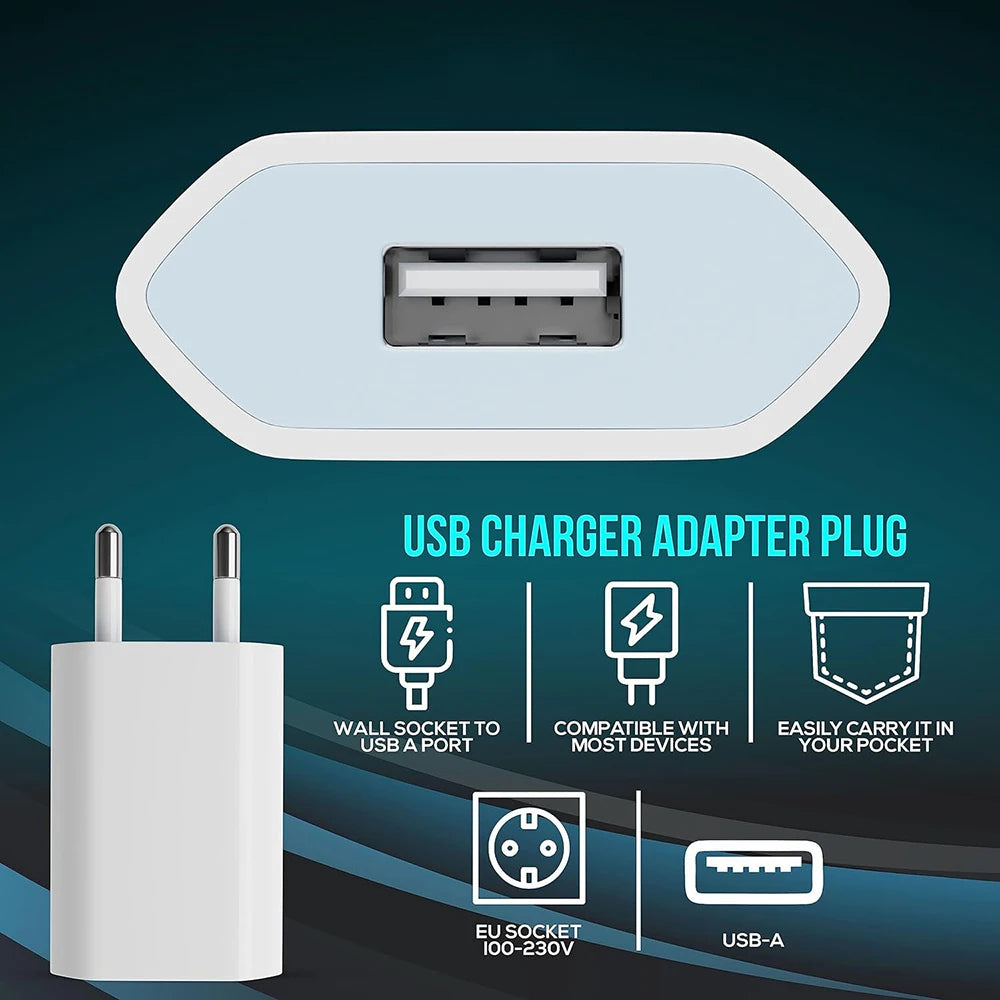 5V 1A EU USB Wall Charger Adapter | 1–5 Pack USB Wall Charger QXL