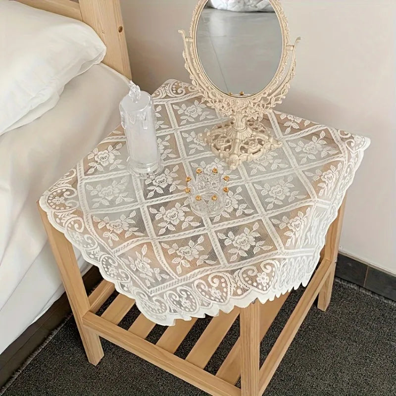 Vintage Lace Tablecloth | Washable Macrame Table Cover Doily Lace Tablecloth QXL