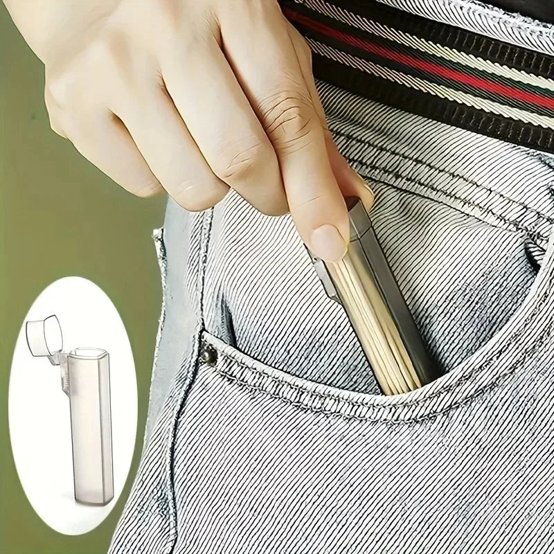 Clear Portable Toothpick Holder Case | Travel & Kitchen Toothpick Holder QXL
