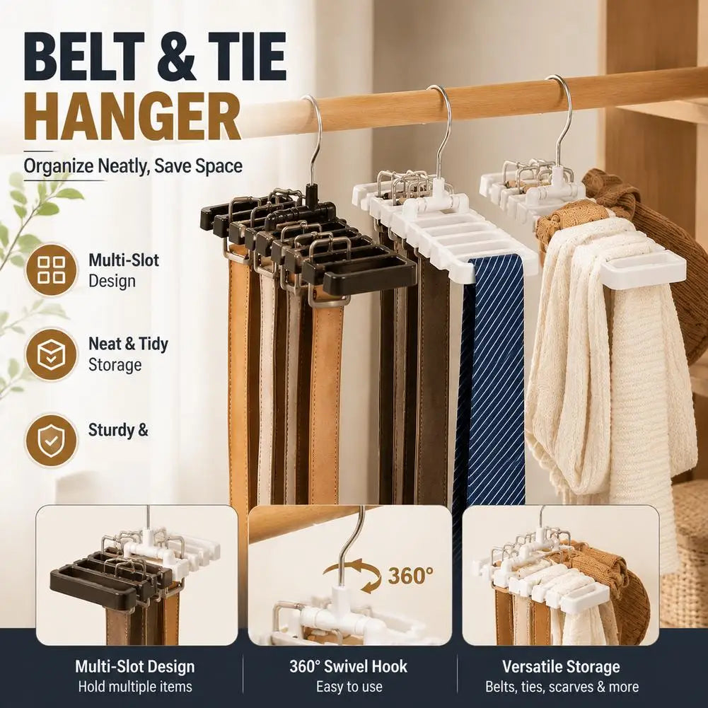 Belt & Tie Organizer Hanger | Wardrobe Scarf Rack Wardrobe Organizer Rack QXL