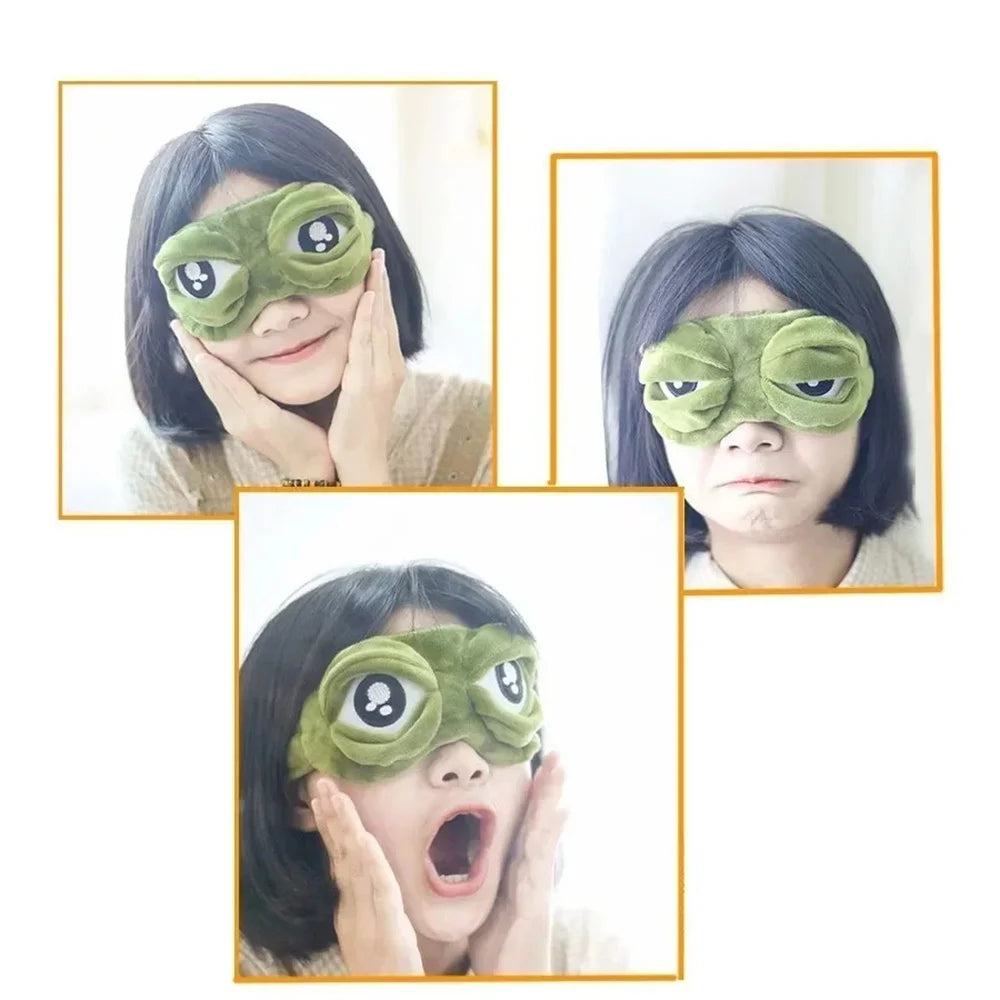 3D Frog Sleep Mask – Soft Plush Blindfold for Travel & Home Sleep Mask QXL