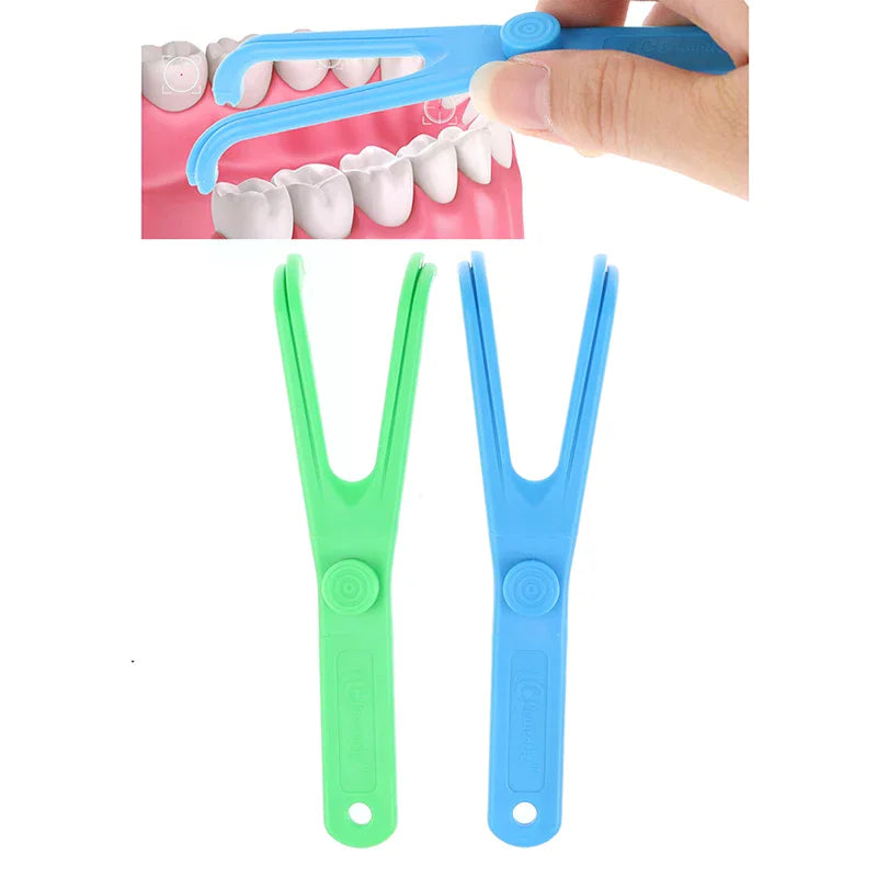 Reusable Dental Floss Holder | Ergonomic ABS Floss Pick Handle Dental Floss Holder QXL