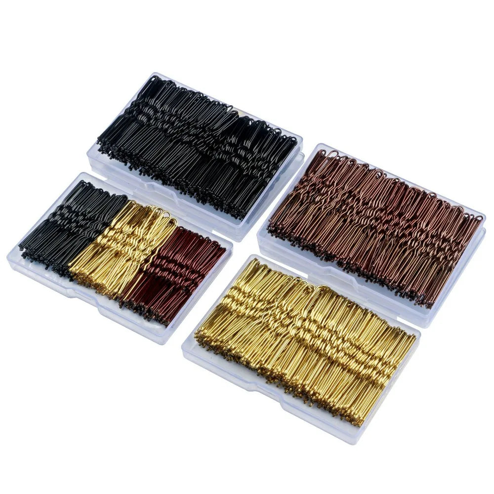 50-Pack U-Shaped Bobby Pins Wave Grip Bun Clips 5/6/7cm Bobby Hair Pins QXL