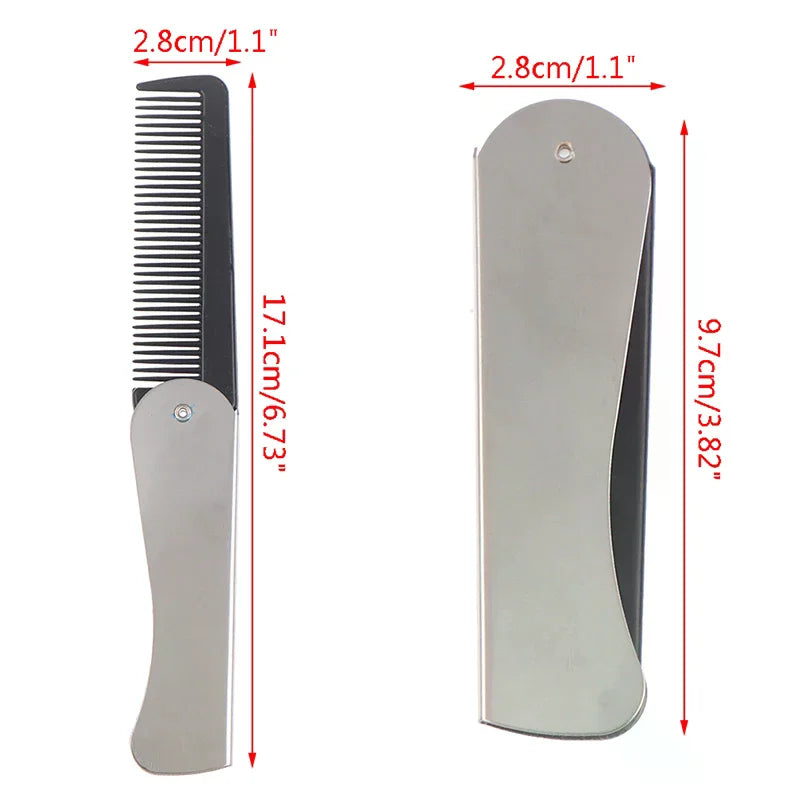Portable Folding Metal Pocket Comb | Hair & Beard Grooming Folding Pocket Comb QXL