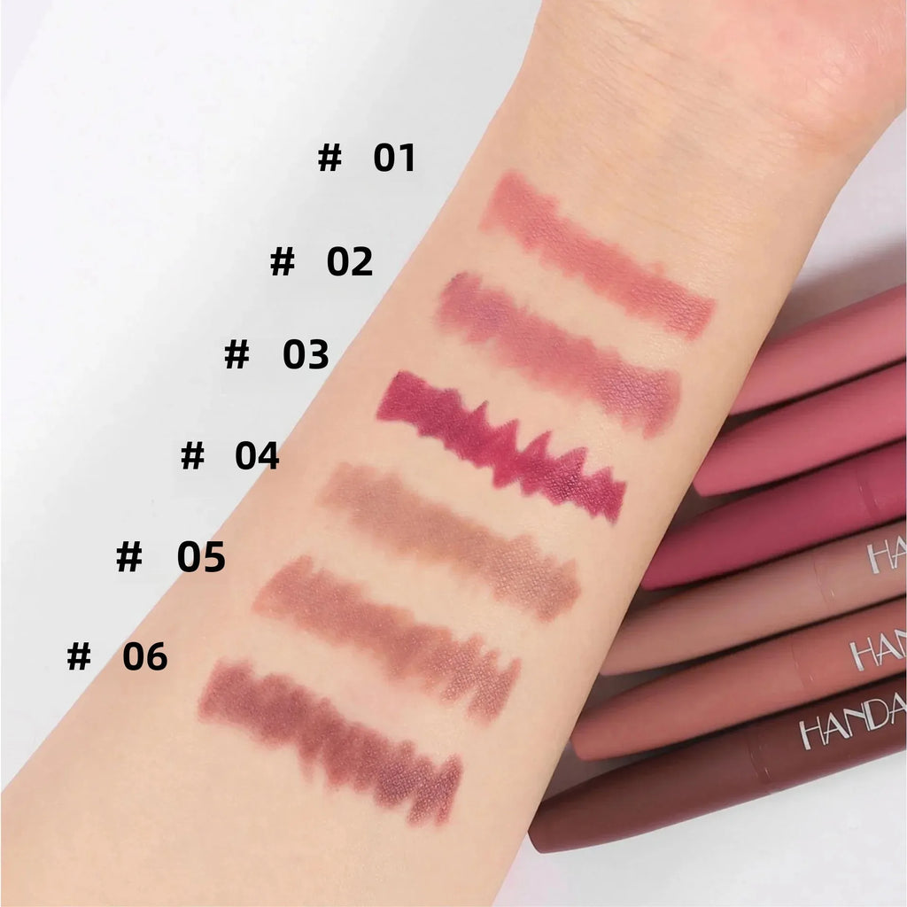 Handaiyan Matte Lip Liner Pen – 6 Shades, Waterproof Matte Lip Liner QXL