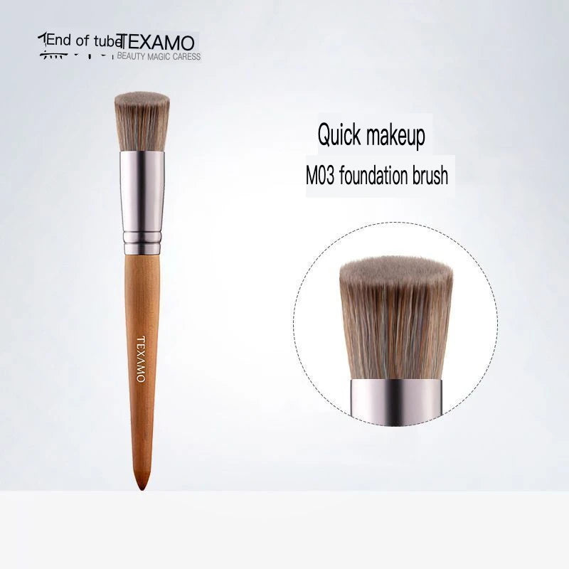 Slanted Foundation Brush | Wood Handle BB Cream Brush Foundation Brush QXL