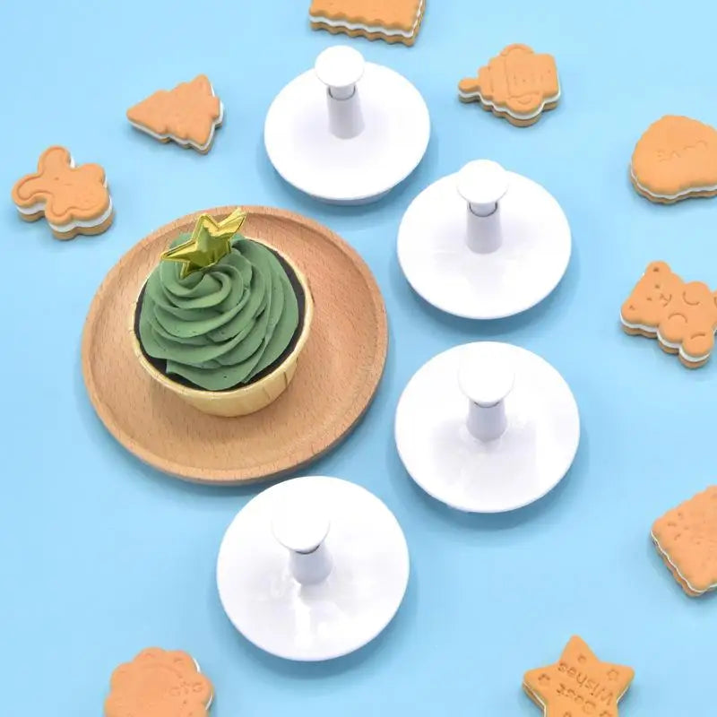4-Pc Hot Air Balloon Cookie & Fondant Plunger Mold Set Cookie Fondant Mold QXL