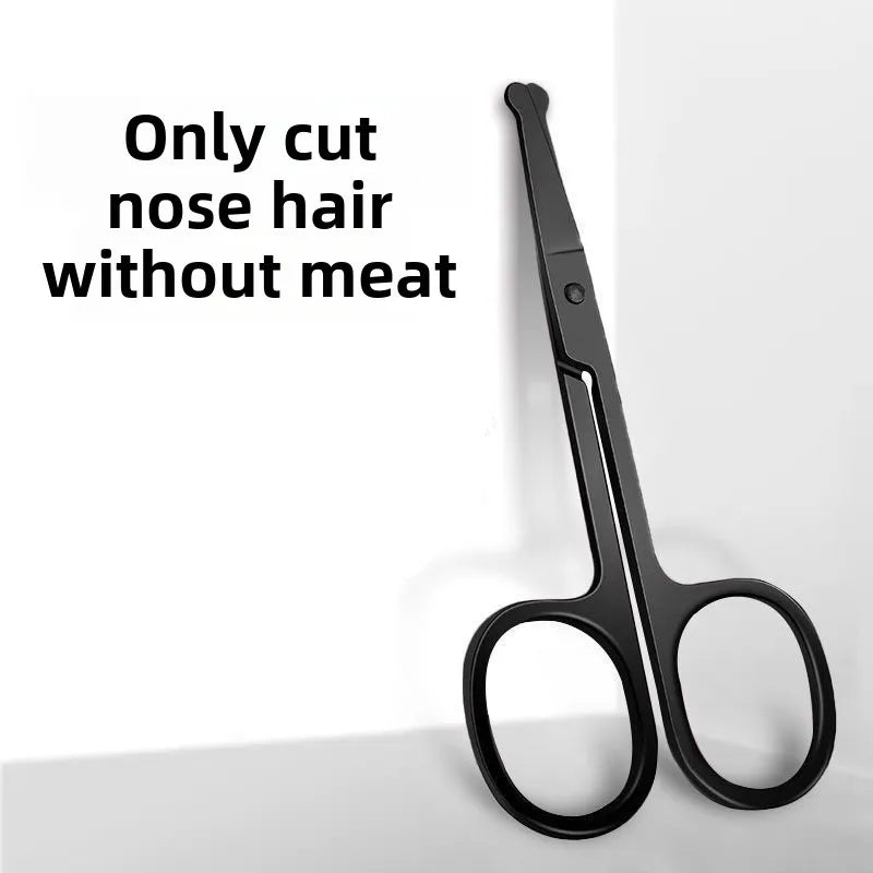 Round-Tip Nose Hair Scissors | Black Stainless Steel | Unisex Nose Hair Scissors QXL Default Title
