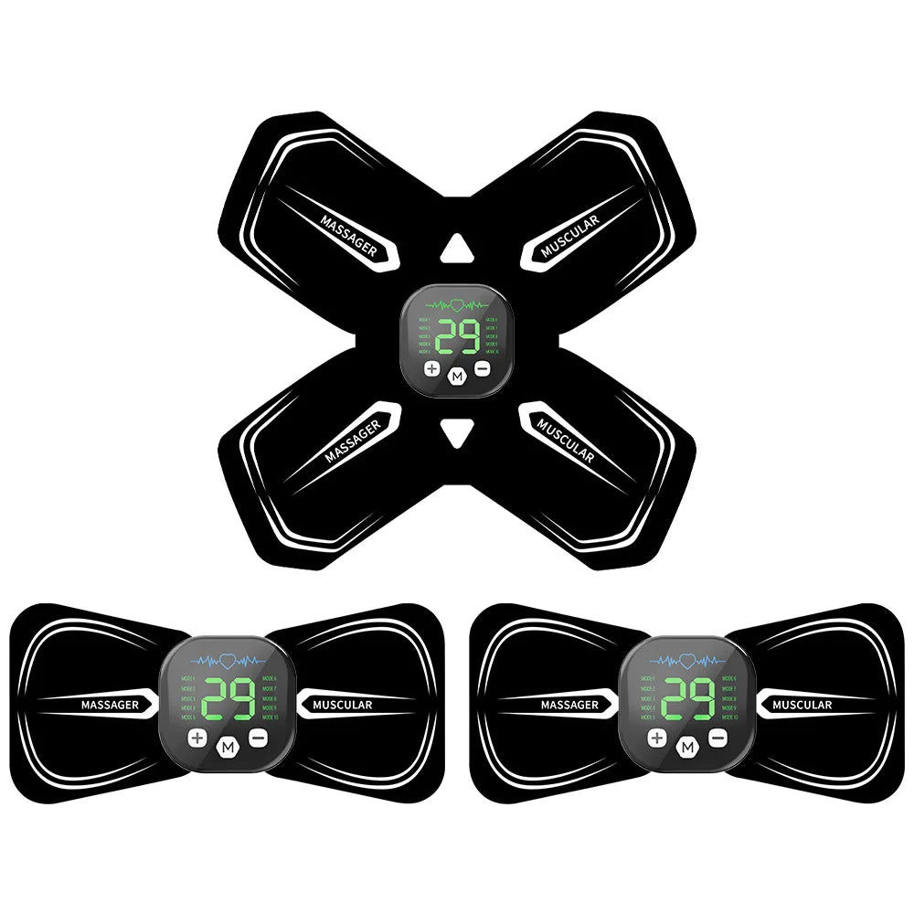 Portable EMS Abdominal Trainer | Home Muscle Toning Device EMS Muscle Trainer QXL A2-white-3pcs