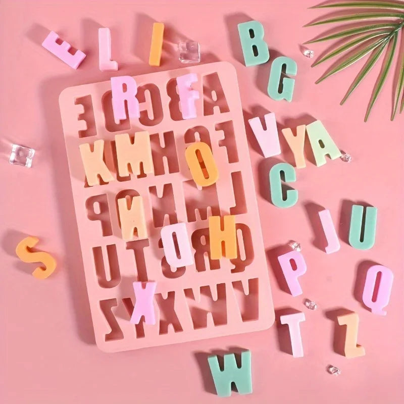 Silicone 26-Letter Alphabet Mold for Cake, Soap & Chocolate Silicone Baking Mold QXL
