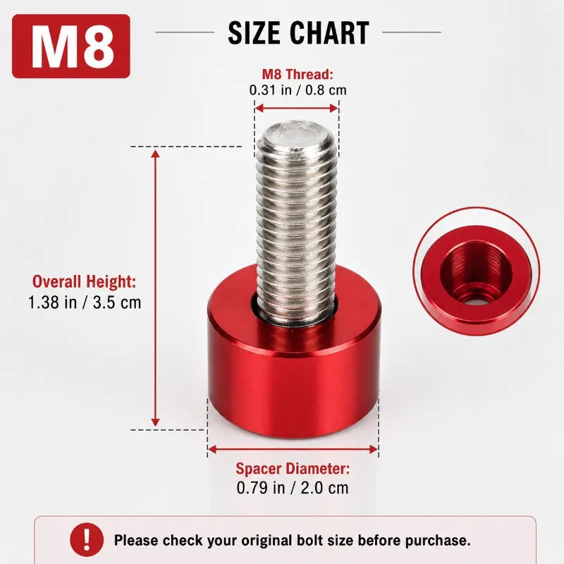 M8 Engine Bay Dress-Up Bolt & Spacer Kit – 9Pcs Aluminum Engine Bay Dress-Up Kit QXL